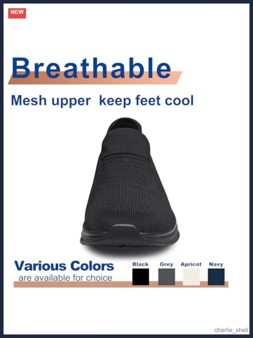 Mens Slip On Lightweight Walking Shoes Breathable Athletic Sneakers